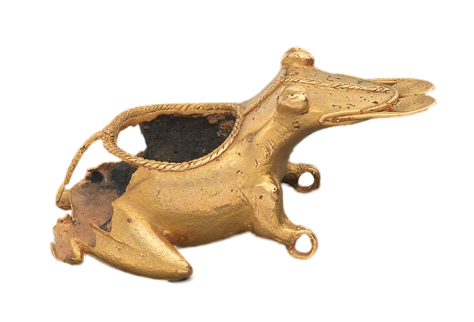 cast metal frog pendant