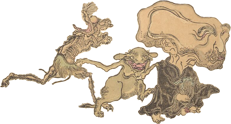 kyosai demons illustration